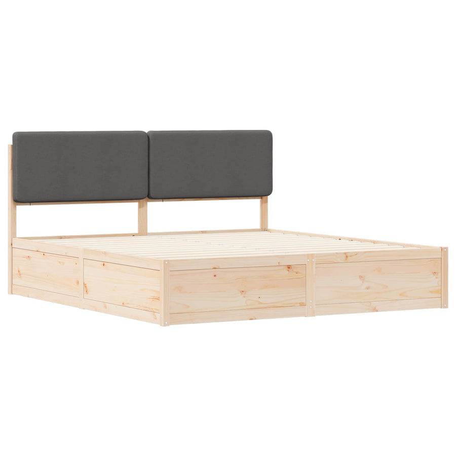 Bedframe met Gevoerd Hoofdgedeelte Donkergrijs 180 x 200 cm