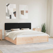 Bedframe massief grenenhout zwart 180x200 cm
