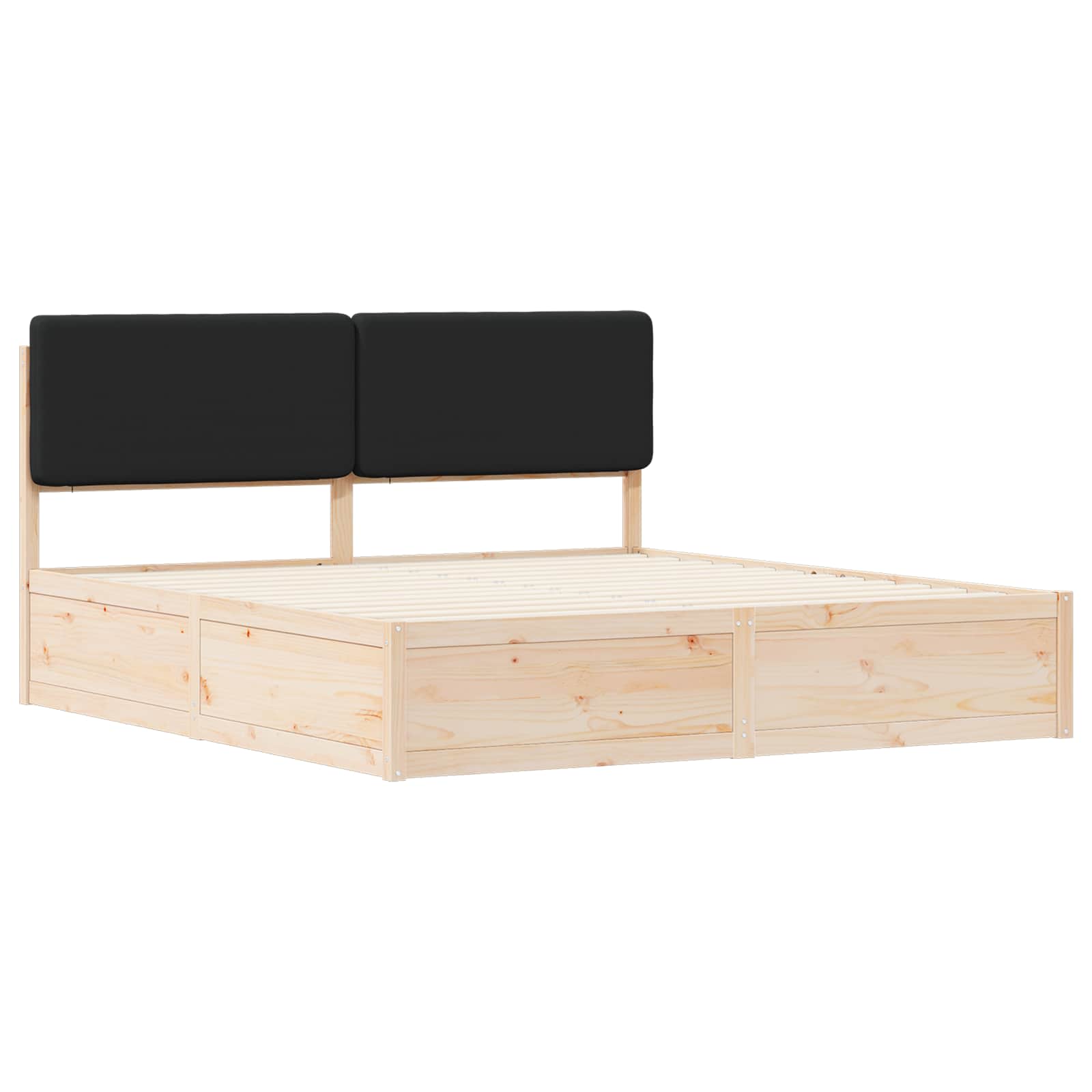 Bedframe met Gevoerd Hoofdgedeelte Zwart 180 x 200 cm