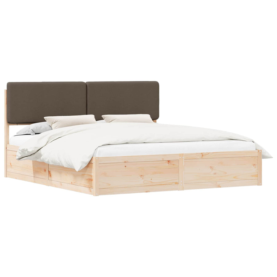 Bedframe met Gevoerd Hoofdgedeelte Taupe 180 x 200 cm
