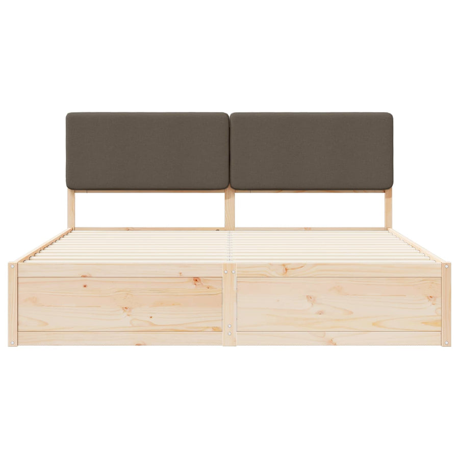 Bedframe met Gevoerd Hoofdgedeelte Taupe 180 x 200 cm