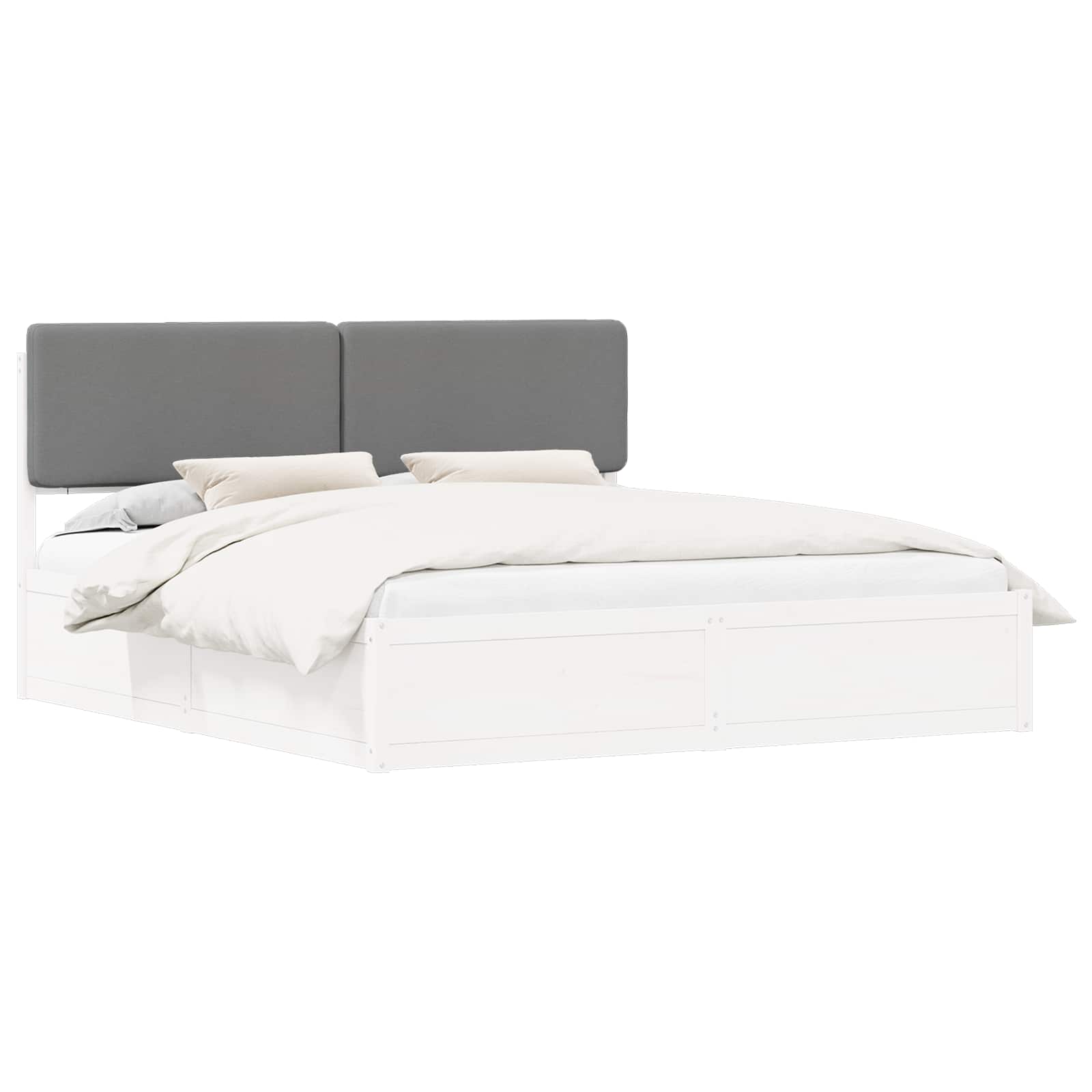 Bedframe met Gevoerd Hoofdgedeelte Lichtgrijs 180 x 200 cm