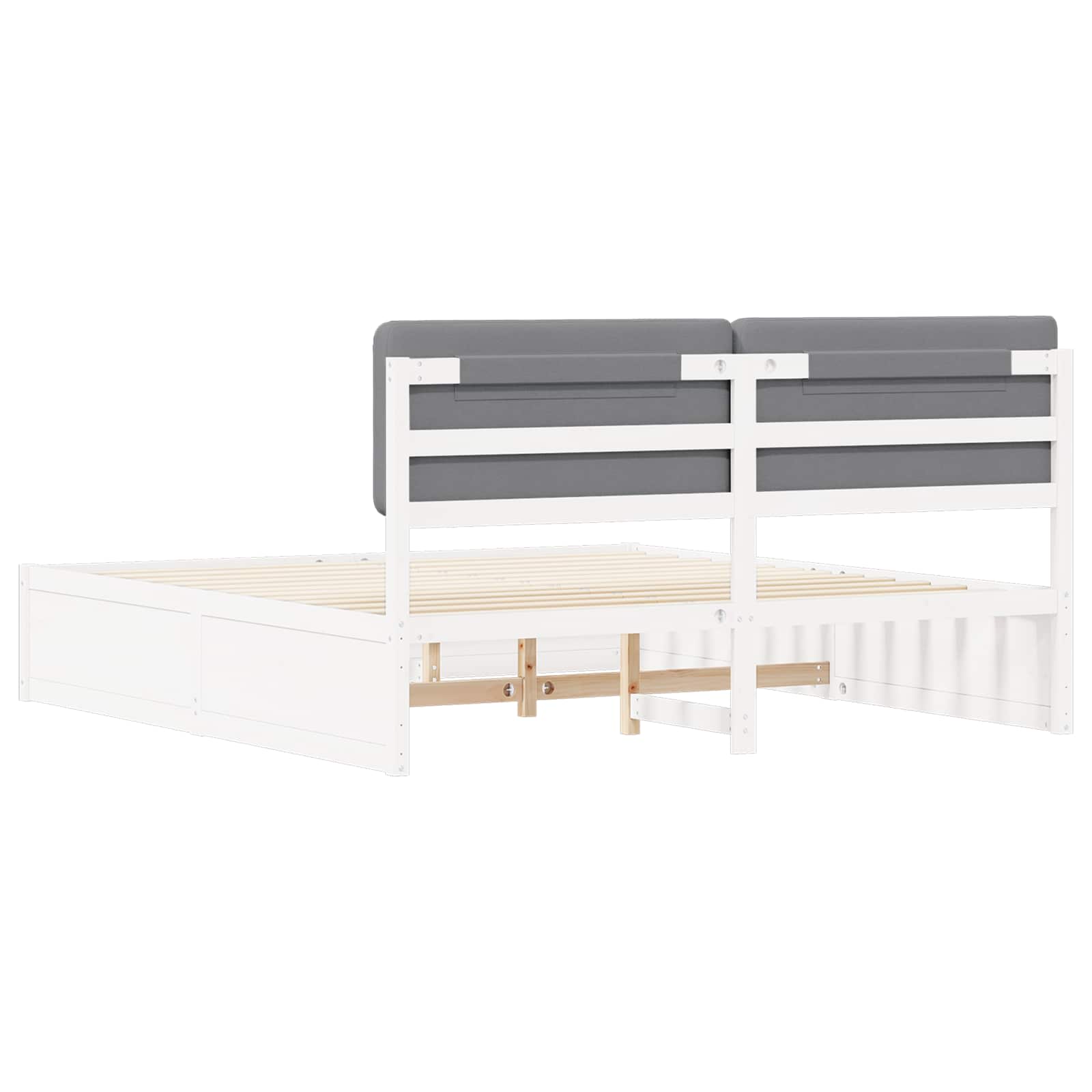 Bedframe met Gevoerd Hoofdgedeelte Lichtgrijs 180 x 200 cm