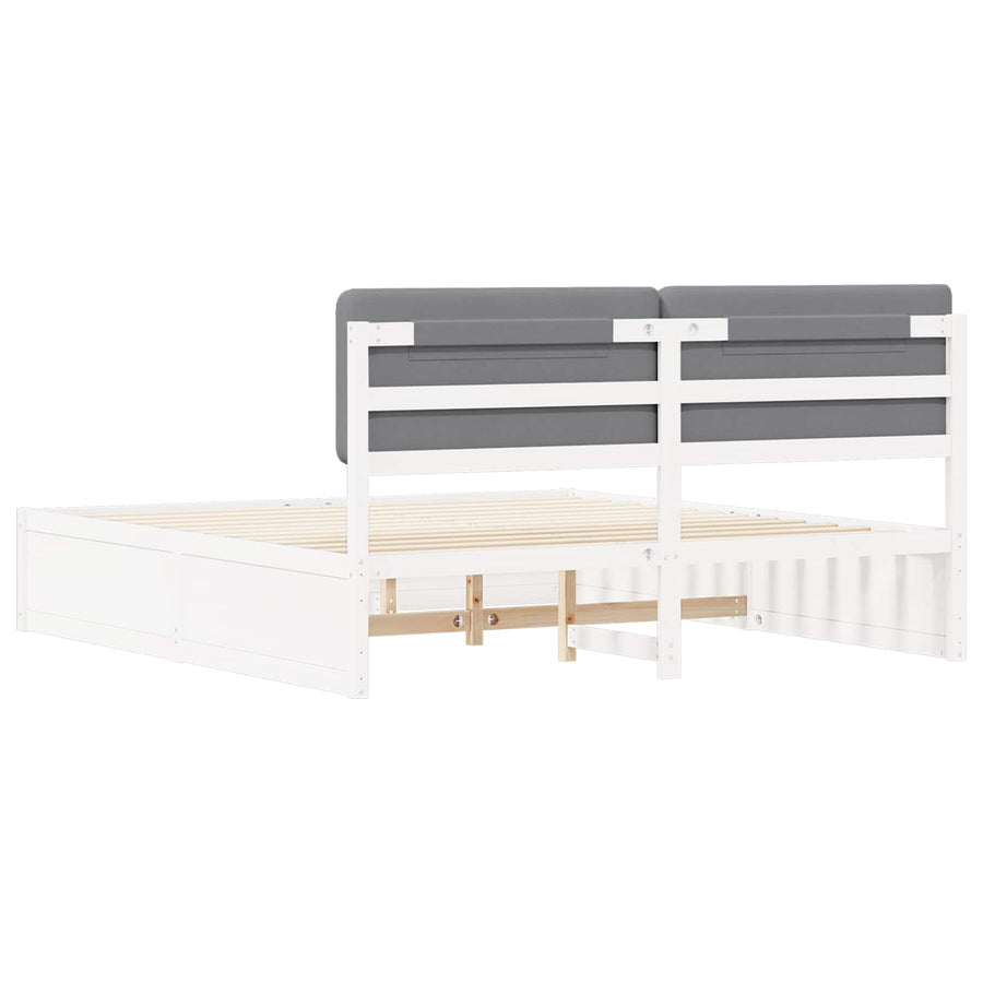 Bedframe met Gevoerd Hoofdgedeelte Lichtgrijs 180 x 200 cm