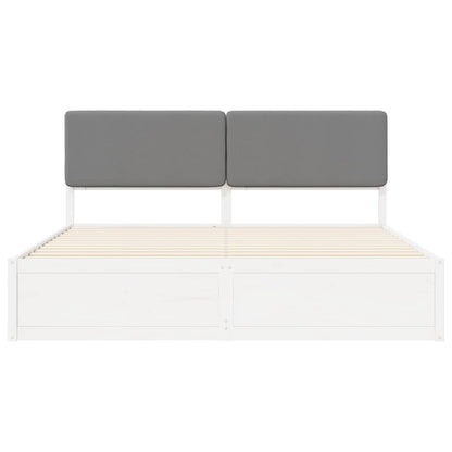 Bedframe met Gevoerd Hoofdgedeelte Lichtgrijs 180 x 200 cm