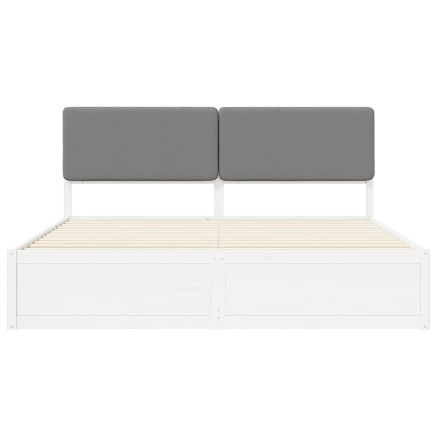 Bedframe met Gevoerd Hoofdgedeelte Lichtgrijs 180 x 200 cm