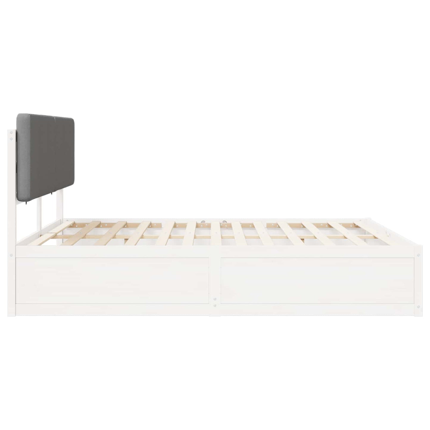Bedframe met Gevoerd Hoofdgedeelte Lichtgrijs 180 x 200 cm