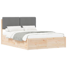 Bedframe met Gevoerd Hoofdgedeelte Lichtgrijs 160 x 200 cm