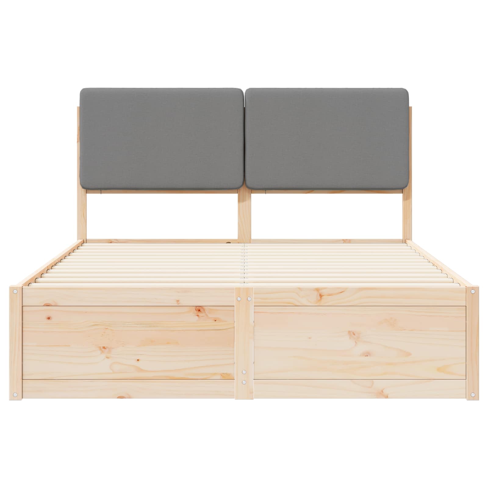 Bedframe met Gevoerd Hoofdgedeelte Lichtgrijs 160 x 200 cm