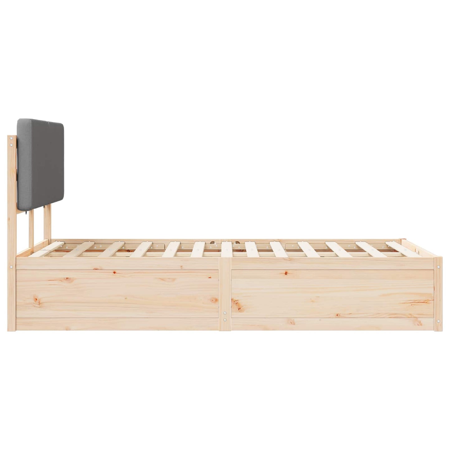 Bedframe met Gevoerd Hoofdgedeelte Lichtgrijs 160 x 200 cm
