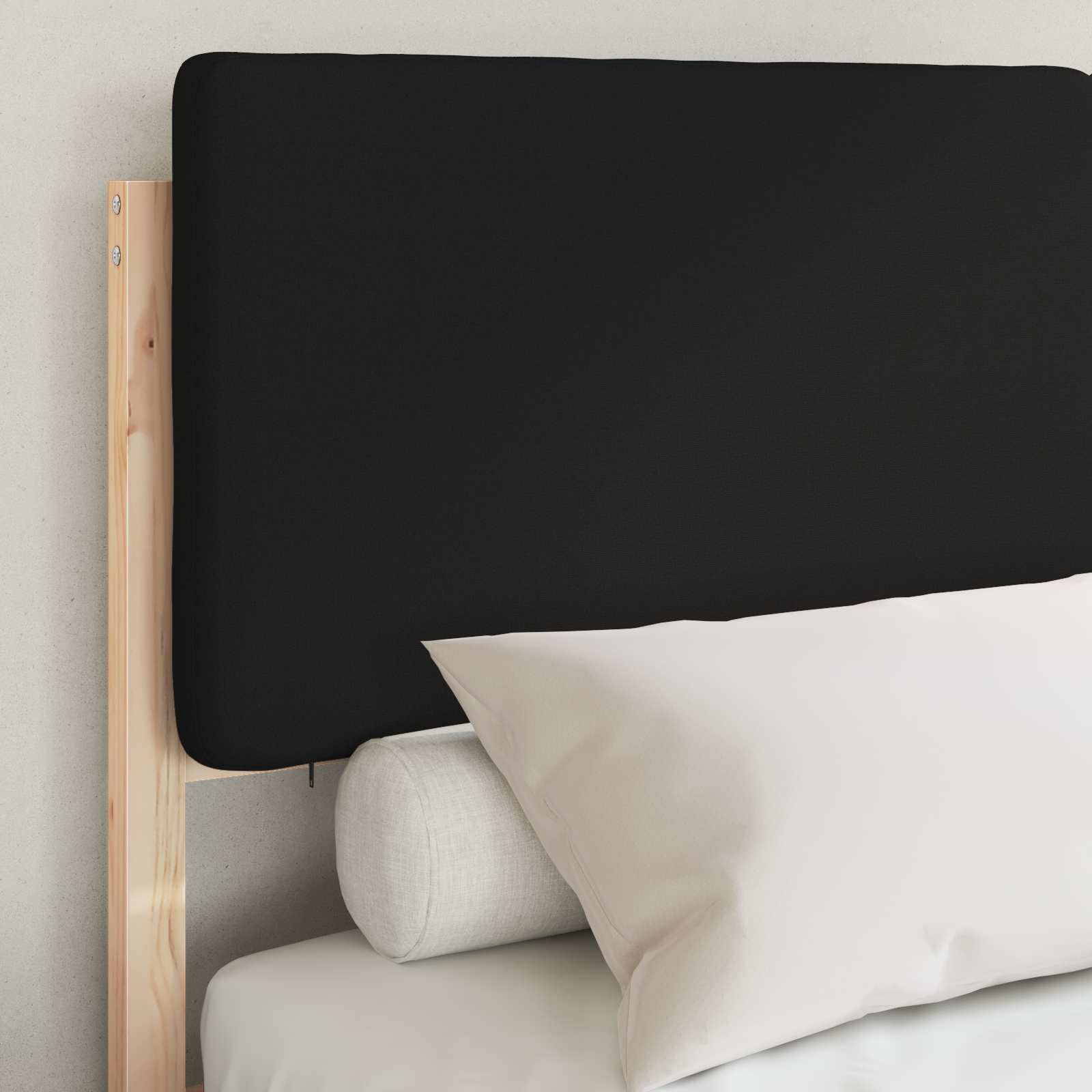 Bedframe met Gevoerd Hoofdgedeelte Zwart 150 x 200 cm