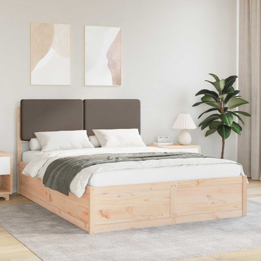 Bedframe met Gevoerd Hoofdgedeelte Taupe 150 x 200 cm