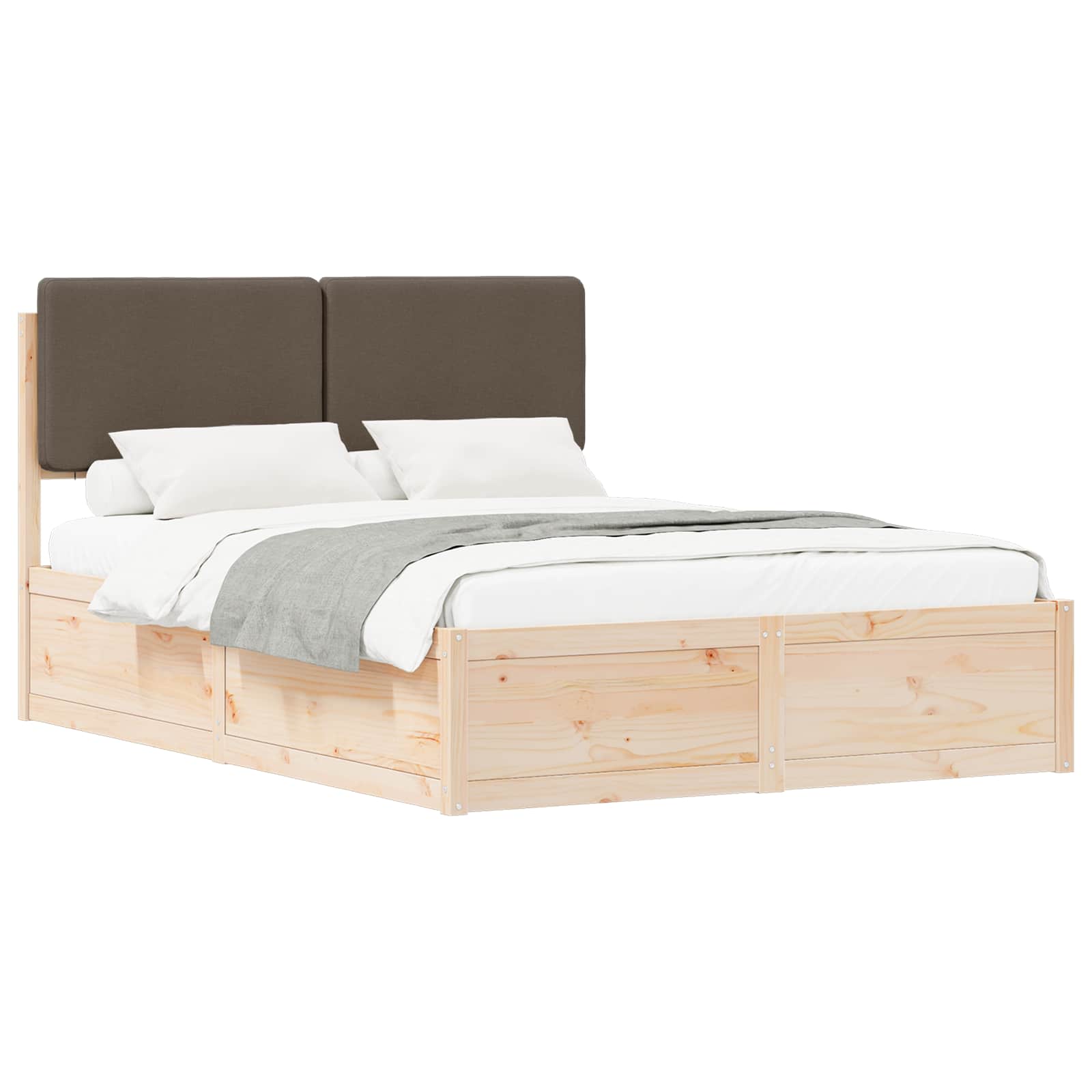 Bedframe met Gevoerd Hoofdgedeelte Taupe 150 x 200 cm