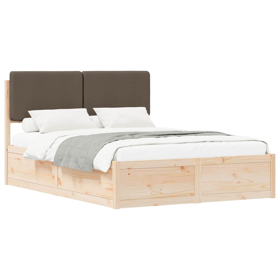 Bedframe met Gevoerd Hoofdgedeelte Taupe 150 x 200 cm