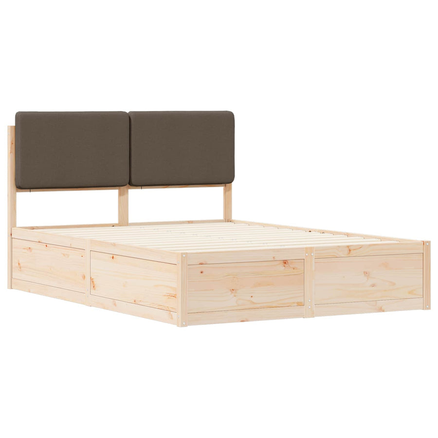 Bedframe met Gevoerd Hoofdgedeelte Taupe 150 x 200 cm