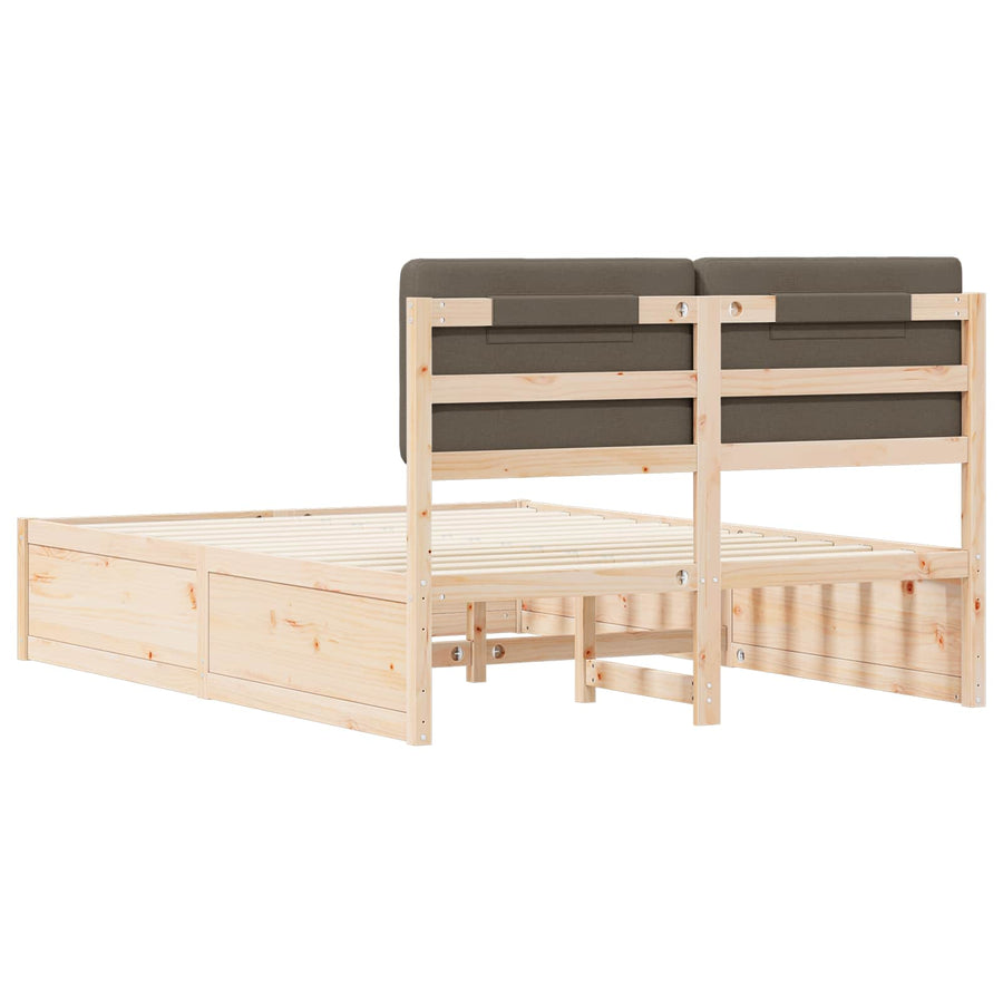 Bedframe met Gevoerd Hoofdgedeelte Taupe 150 x 200 cm