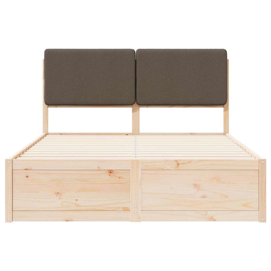 Bedframe met Gevoerd Hoofdgedeelte Taupe 150 x 200 cm