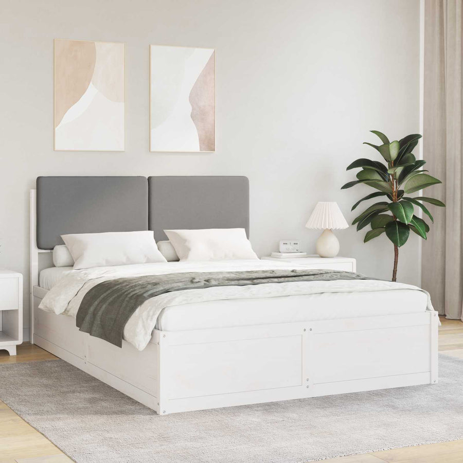 Bedframe met Gevoerd Hoofdgedeelte Lichtgrijs 140 x 200 cm