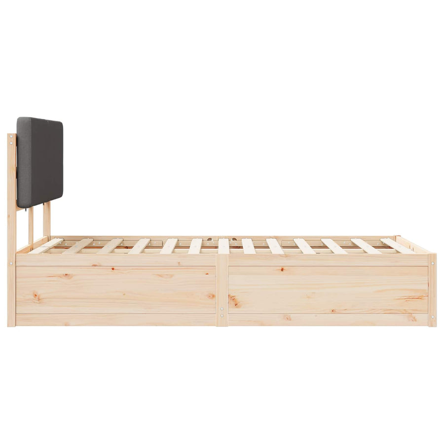 Bedframe met Gevoerd Hoofdgedeelte Donkergrijs 135 x 190 cm