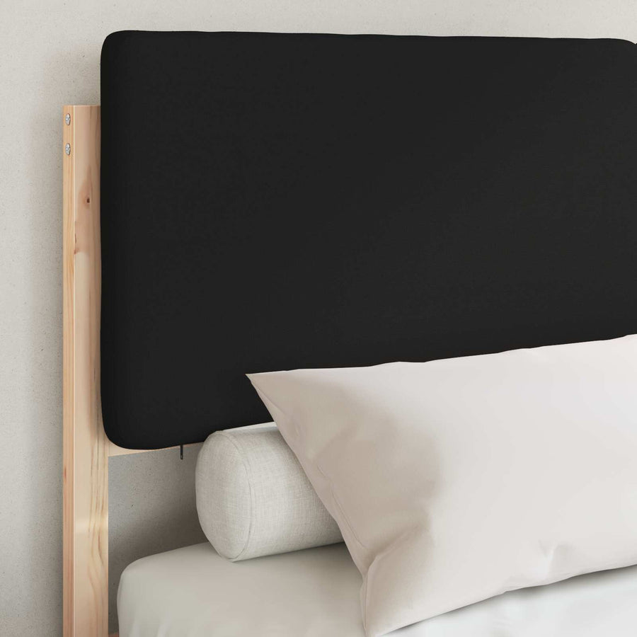 Bedframe met Gevoerd Hoofdgedeelte Zwart 135 x 190 cm