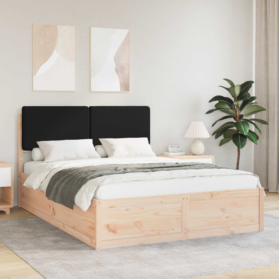 Bedframe met Gevoerd Hoofdgedeelte Zwart 135 x 190 cm