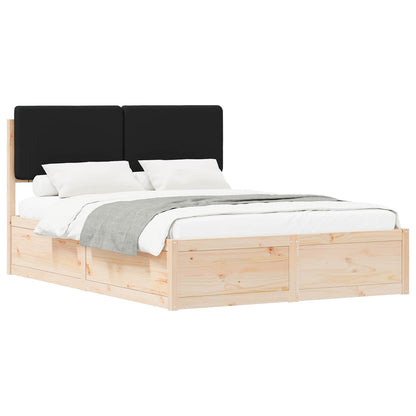 Bedframe met Gevoerd Hoofdgedeelte Zwart 135 x 190 cm