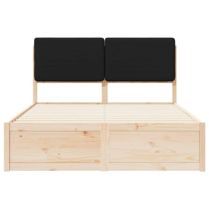 Bedframe met Gevoerd Hoofdgedeelte Zwart 135 x 190 cm