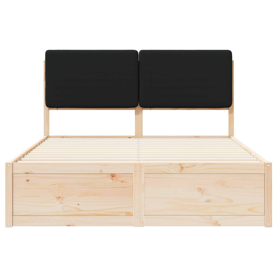 Bedframe met Gevoerd Hoofdgedeelte Zwart 135 x 190 cm