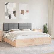 Bedframe massief grenenhout lichtgrijs 200x200 cm