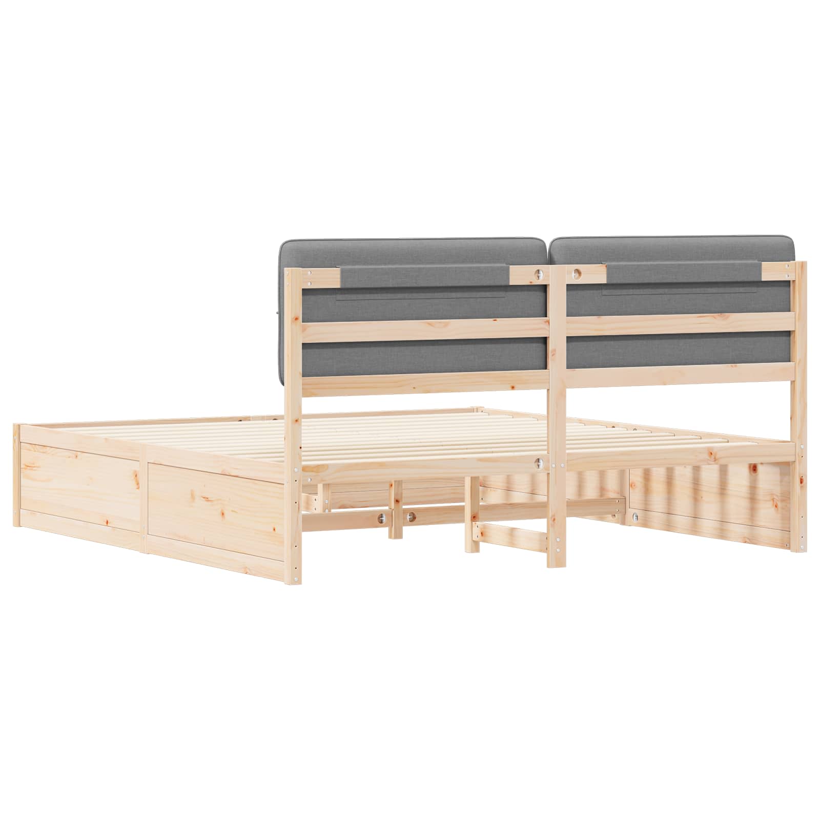 Bedframe met Gevoerd Hoofdgedeelte Lichtgrijs 200 x 200 cm