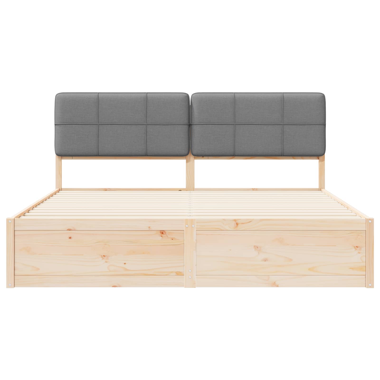 Bedframe met Gevoerd Hoofdgedeelte Lichtgrijs 200 x 200 cm