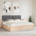 Bedframe 200x200 cm massief grenenhout donkergrijs