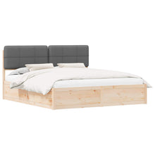 Bedframe met Gevoerd Hoofdgedeelte Donkergrijs 200 x 200 cm