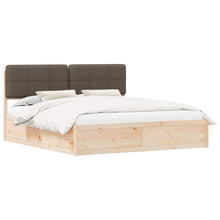 Bedframe met Gevoerd Hoofdgedeelte Taupe 200 x 200 cm