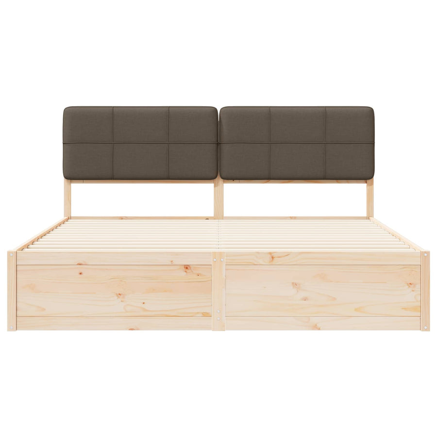 Bedframe met Gevoerd Hoofdgedeelte Taupe 200 x 200 cm