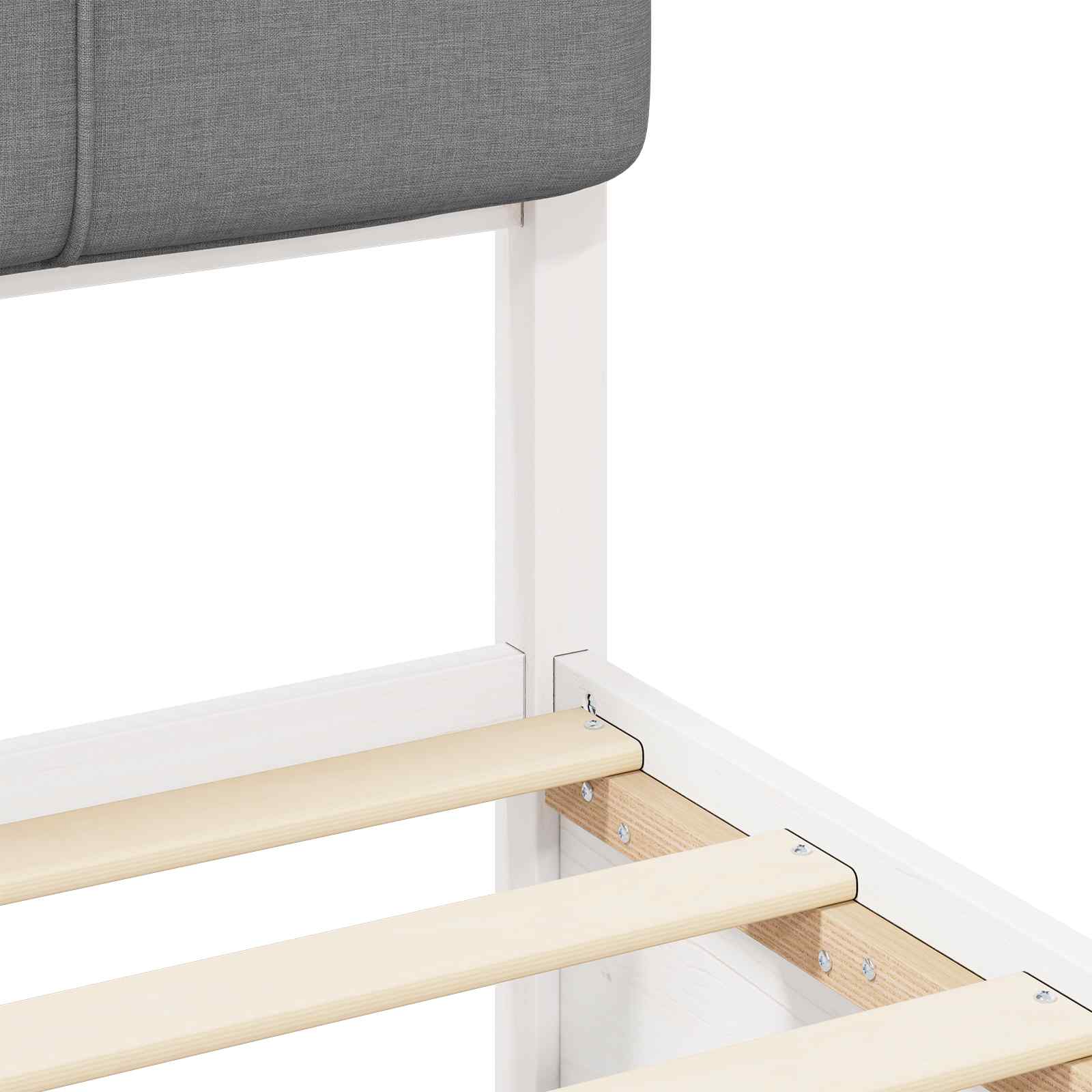 Bedframe met Gevoerd Hoofdgedeelte Lichtgrijs 200 x 200 cm