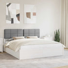 Bedframe 200x200 cm massief grenenhout lichtgrijs