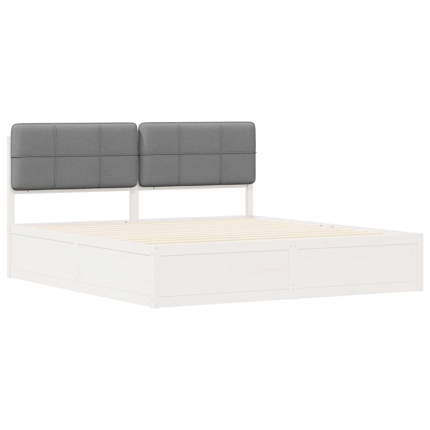 Bedframe met Gevoerd Hoofdgedeelte Lichtgrijs 200 x 200 cm