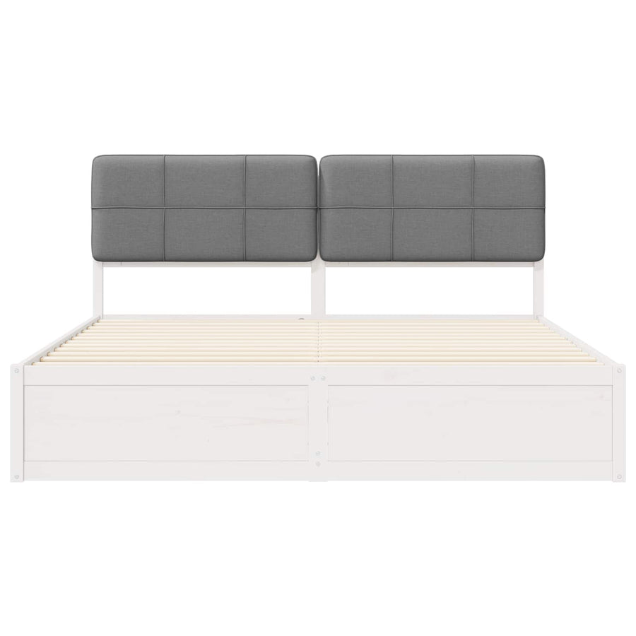 Bedframe met Gevoerd Hoofdgedeelte Lichtgrijs 200 x 200 cm