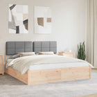 Bedframe massief grenenhout lichtgrijs 180x200 cm
