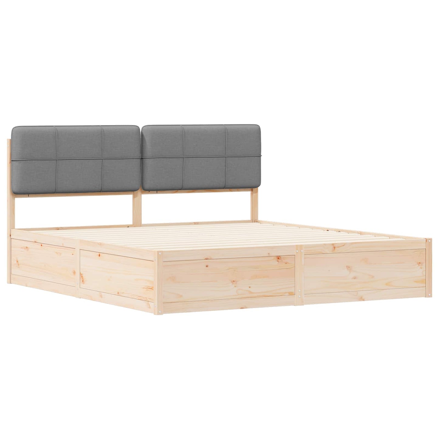 Bedframe met Gevoerd Hoofdgedeelte Lichtgrijs 180 x 200 cm
