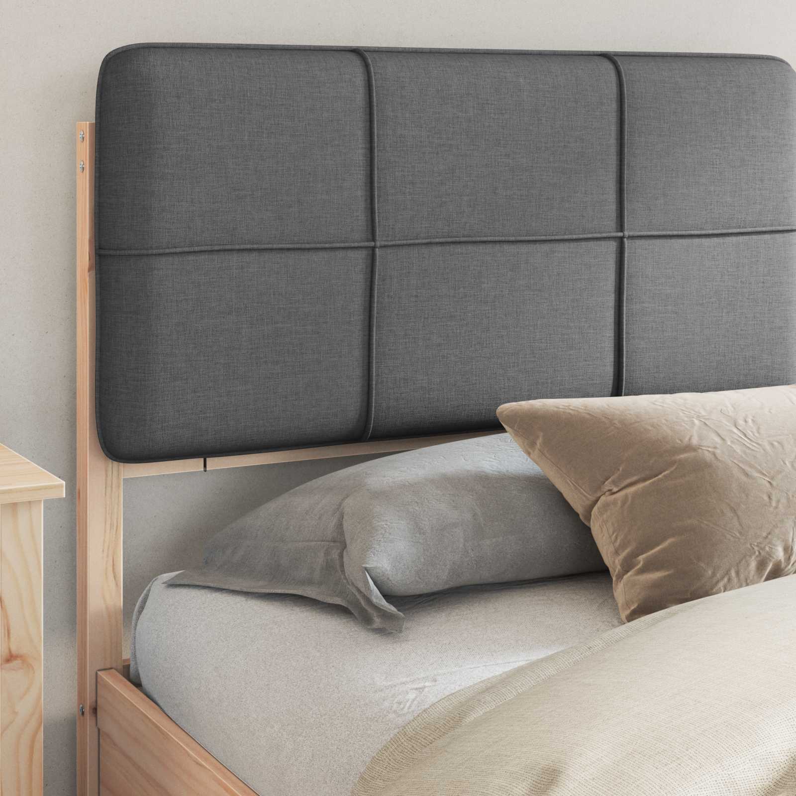 Bedframe met Gevoerd Hoofdgedeelte Donkergrijs 180 x 200 cm