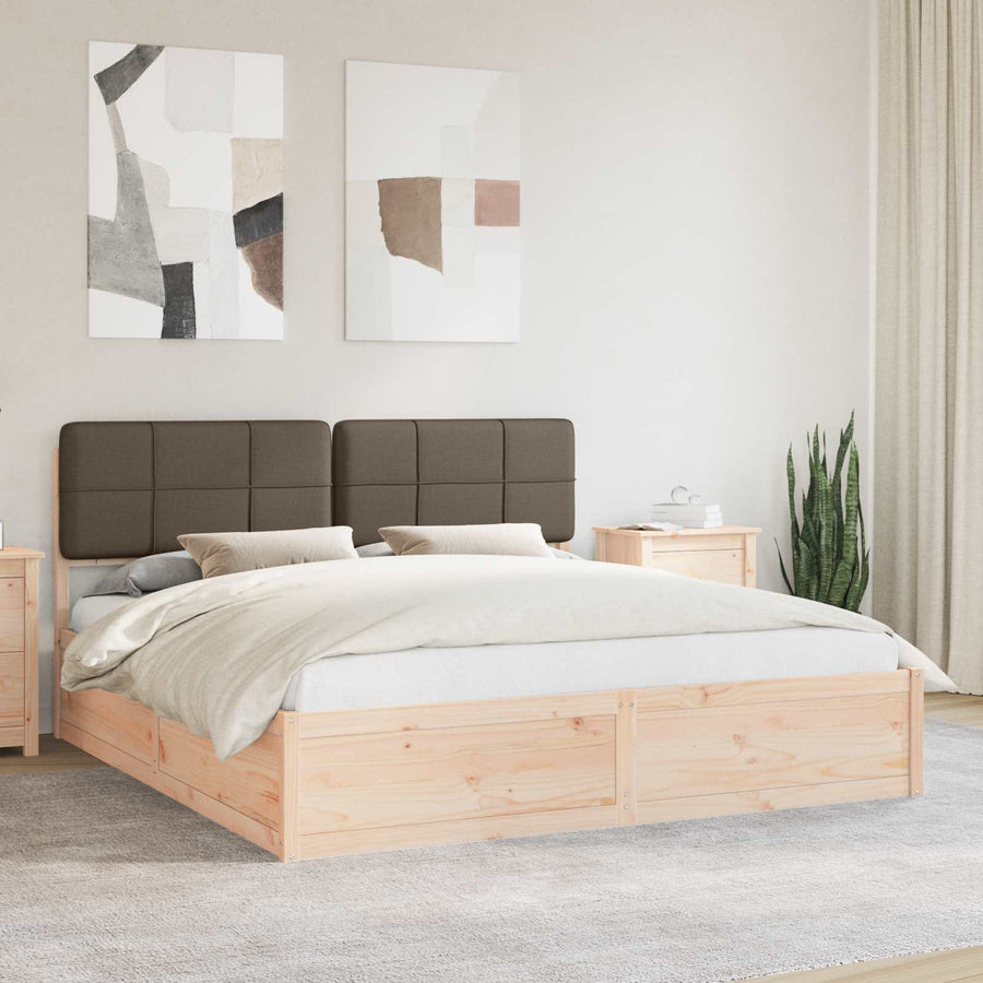 Bedframe met Gevoerd Hoofdgedeelte Taupe 180 x 200 cm
