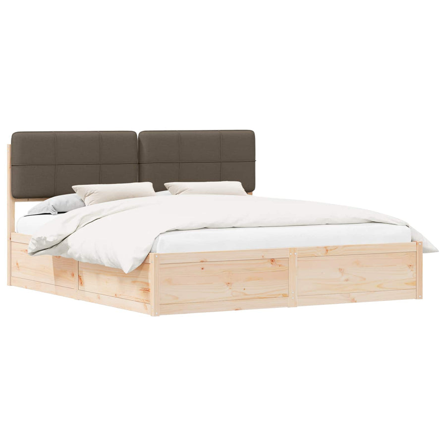 Bedframe met Gevoerd Hoofdgedeelte Taupe 180 x 200 cm
