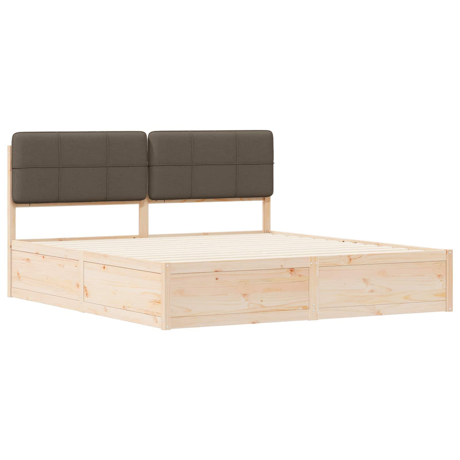 Bedframe met Gevoerd Hoofdgedeelte Taupe 180 x 200 cm