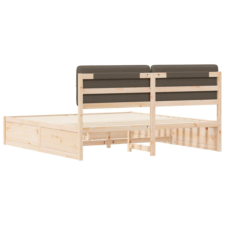 Bedframe met Gevoerd Hoofdgedeelte Taupe 180 x 200 cm