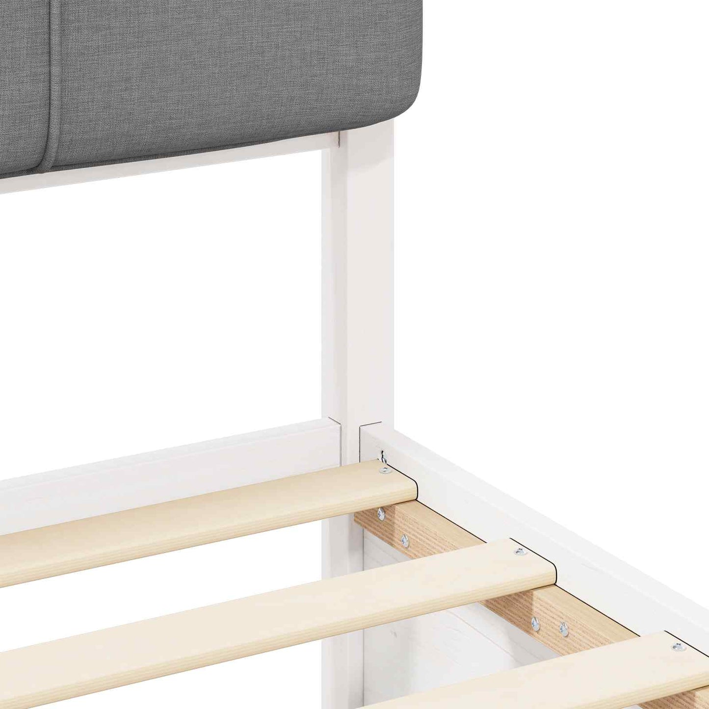 Bedframe met Gevoerd Hoofdgedeelte Lichtgrijs 180 x 200 cm