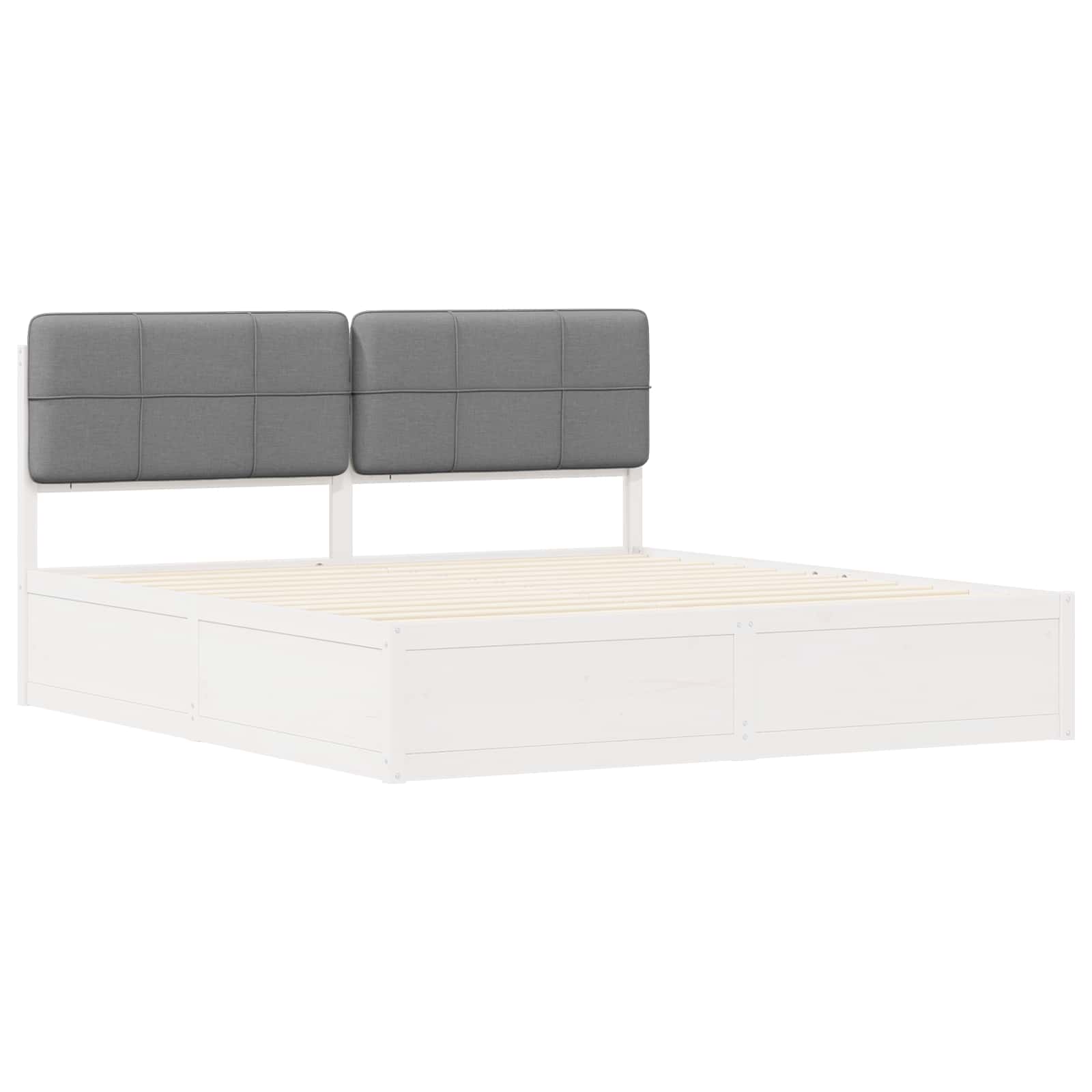 Bedframe met Gevoerd Hoofdgedeelte Lichtgrijs 180 x 200 cm