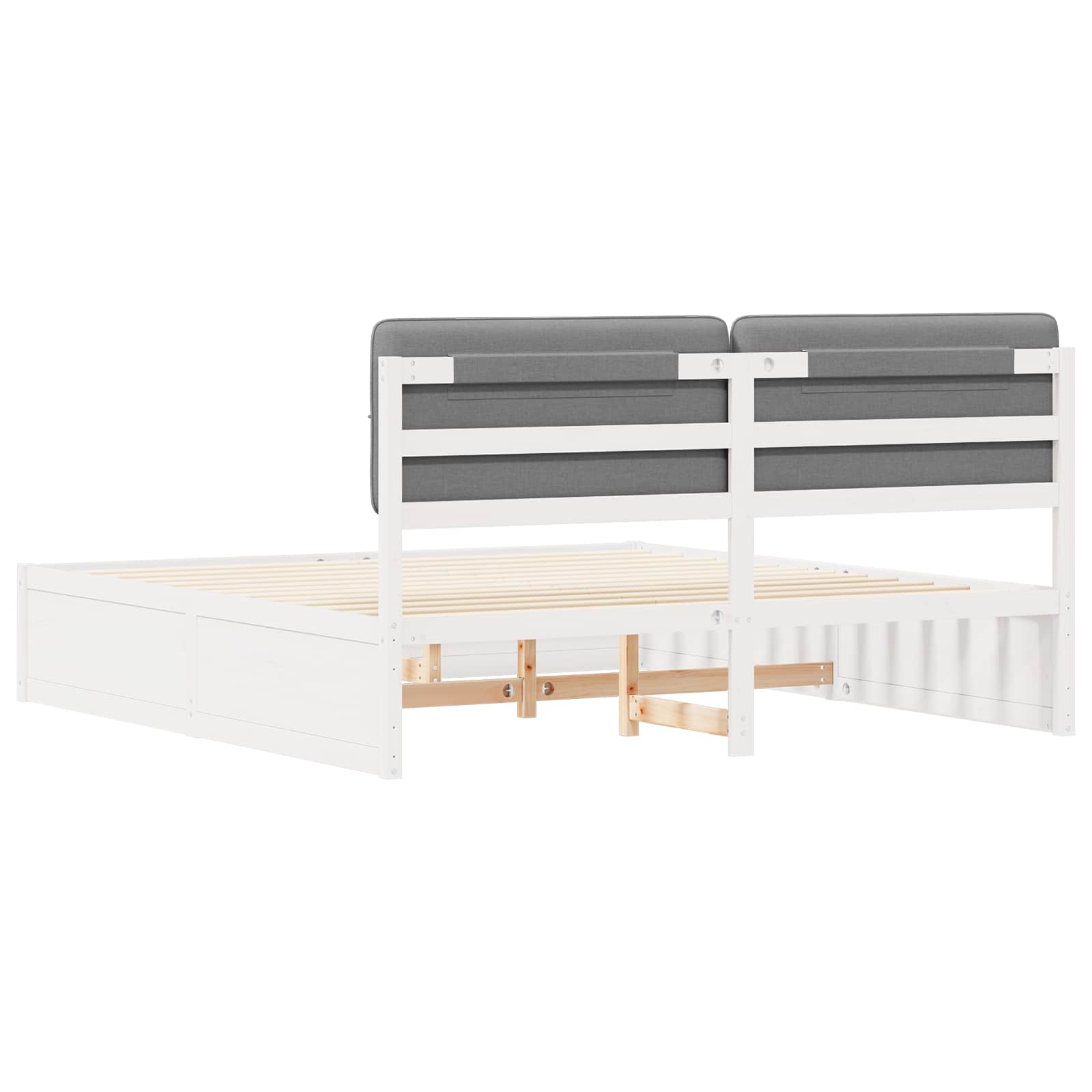 Bedframe met Gevoerd Hoofdgedeelte Lichtgrijs 180 x 200 cm