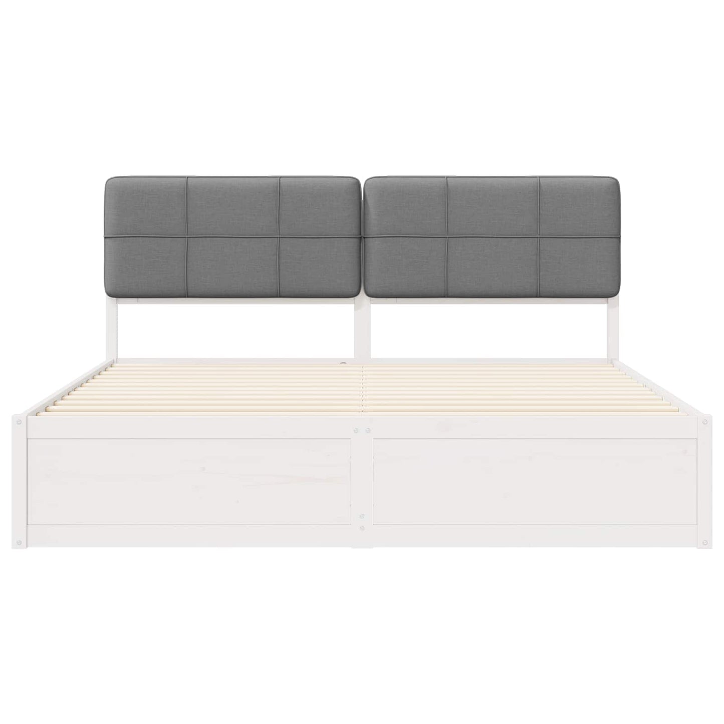 Bedframe met Gevoerd Hoofdgedeelte Lichtgrijs 180 x 200 cm